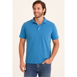 Johnnie-O Hangin’ Out Men’s Slim Fit Polo Shirt Blue Size Medium Cotton EUC